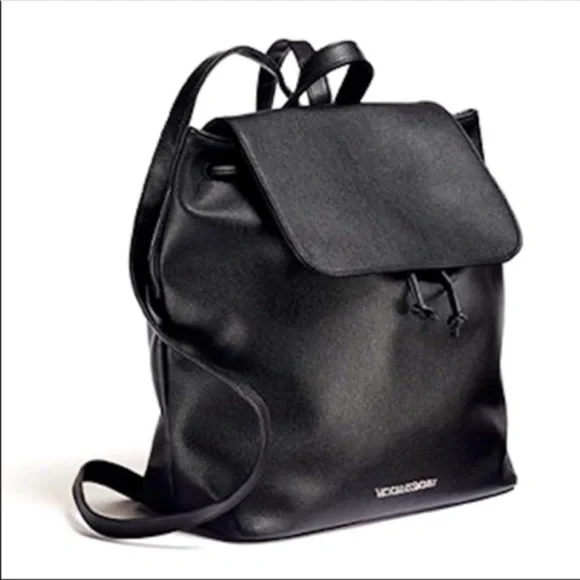 Victoria Secret Leather Backpack Victoria Secret Black Faux Leather Backpack Tote Bag Snap  main image 3